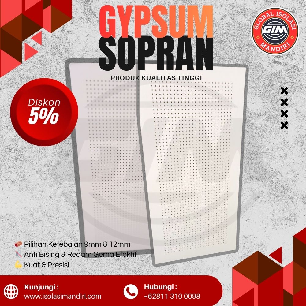 Jual Gypsum Sopran 9mm