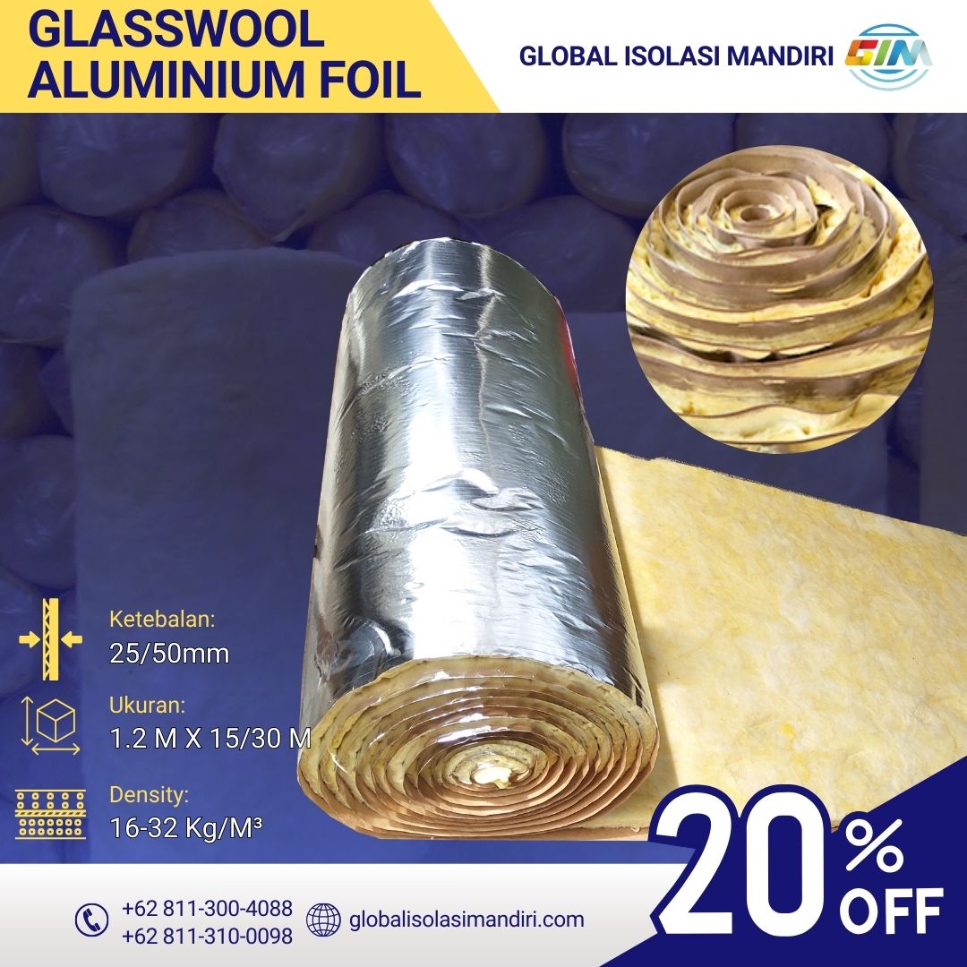 Glasswool Aluminium Foil 25mm